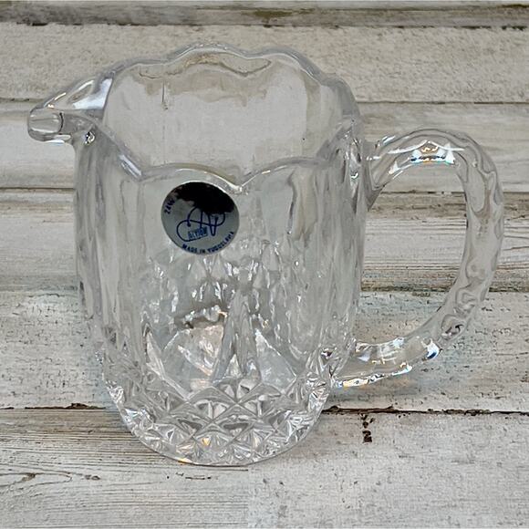 24% Lead Crystal Creamer/Pitcher Action Yugoslavia Cottage Granny - Picture 1 of 5